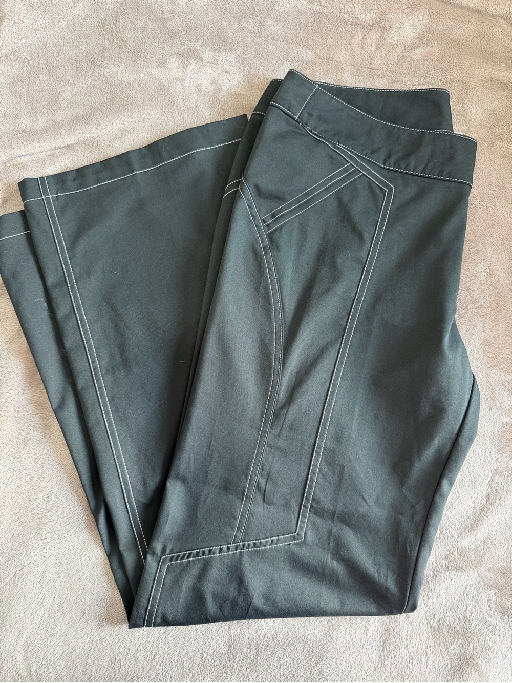 Nike Black Wide Leg Pants with White Stitching - SOLD - Picture 4 of 5